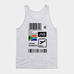 Johannesburg South Africa travel ticket Tank Top